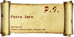 Petre Imre névjegykártya